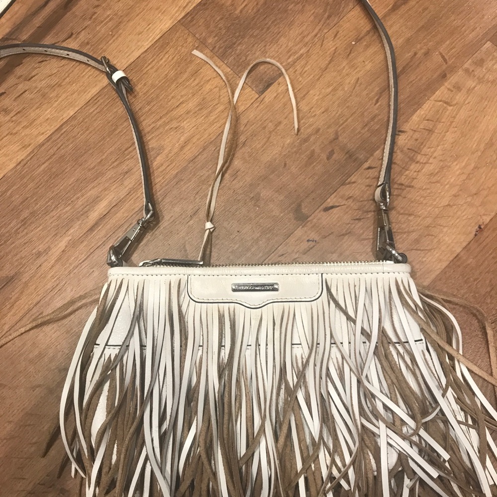Rebecca Minkoff white fringe leather bag